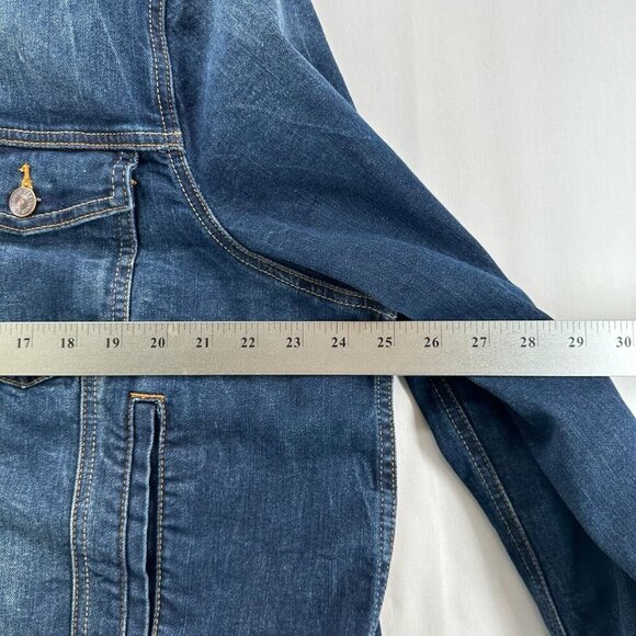 Just USA Jacket Womens Sz 2X Denim Trucker Jean Button Front Cotton Blend Blue - Picture 9 of 11